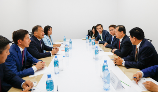 王锦珍副会长与哈萨克斯坦曼吉斯套州州长举行会谈